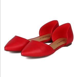 Modcloth Red D'Orsay Flats New In Box