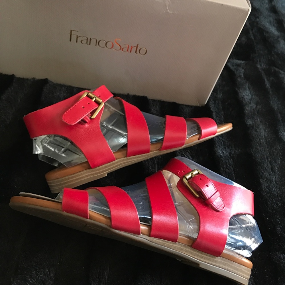 NEW WITH BOX Franco Sarto 'Genji' Red Sandals