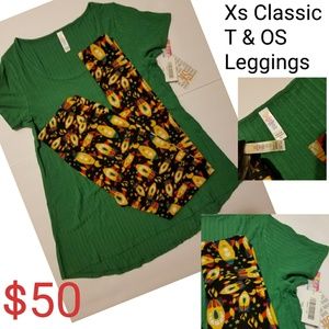 Lularoe xs classic t and os leggings