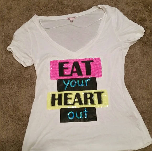 Juicy Couture 'Eat Your Heart Out' Sequined Top - Picture 1 of 4