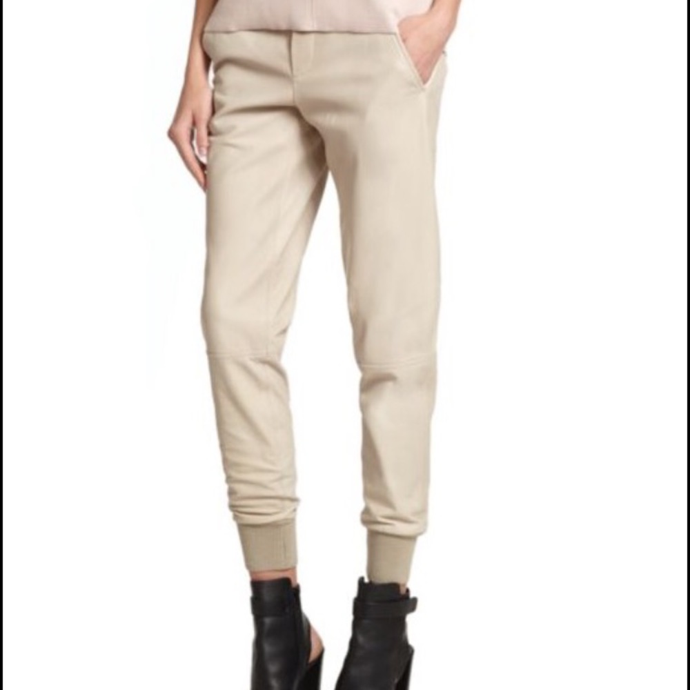 Vince 100% Lambskin Leather Track Pants