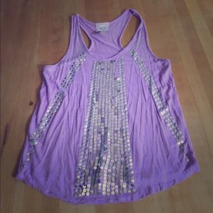 Lilac purple sequins racerback top