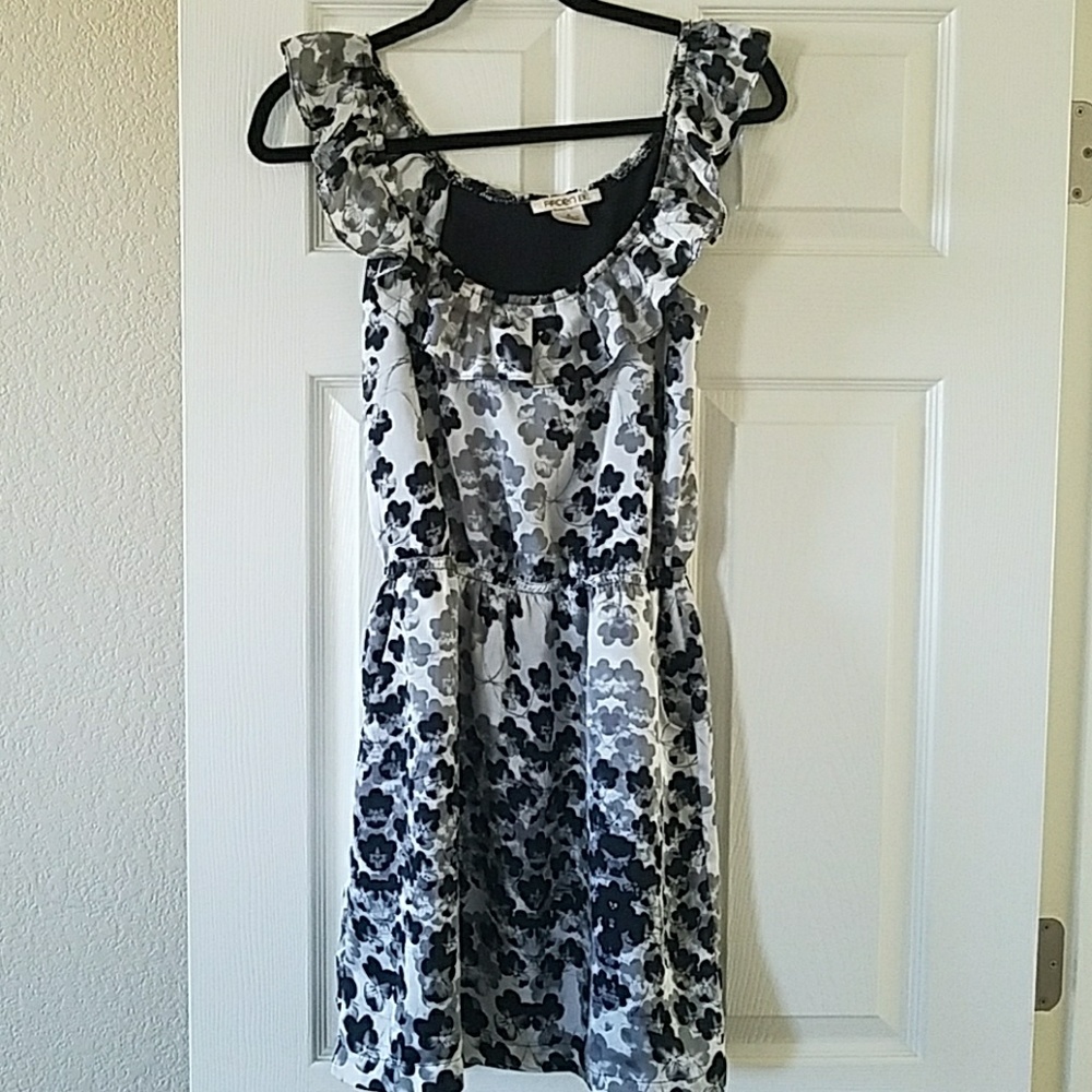 Black & Gray floral print dress