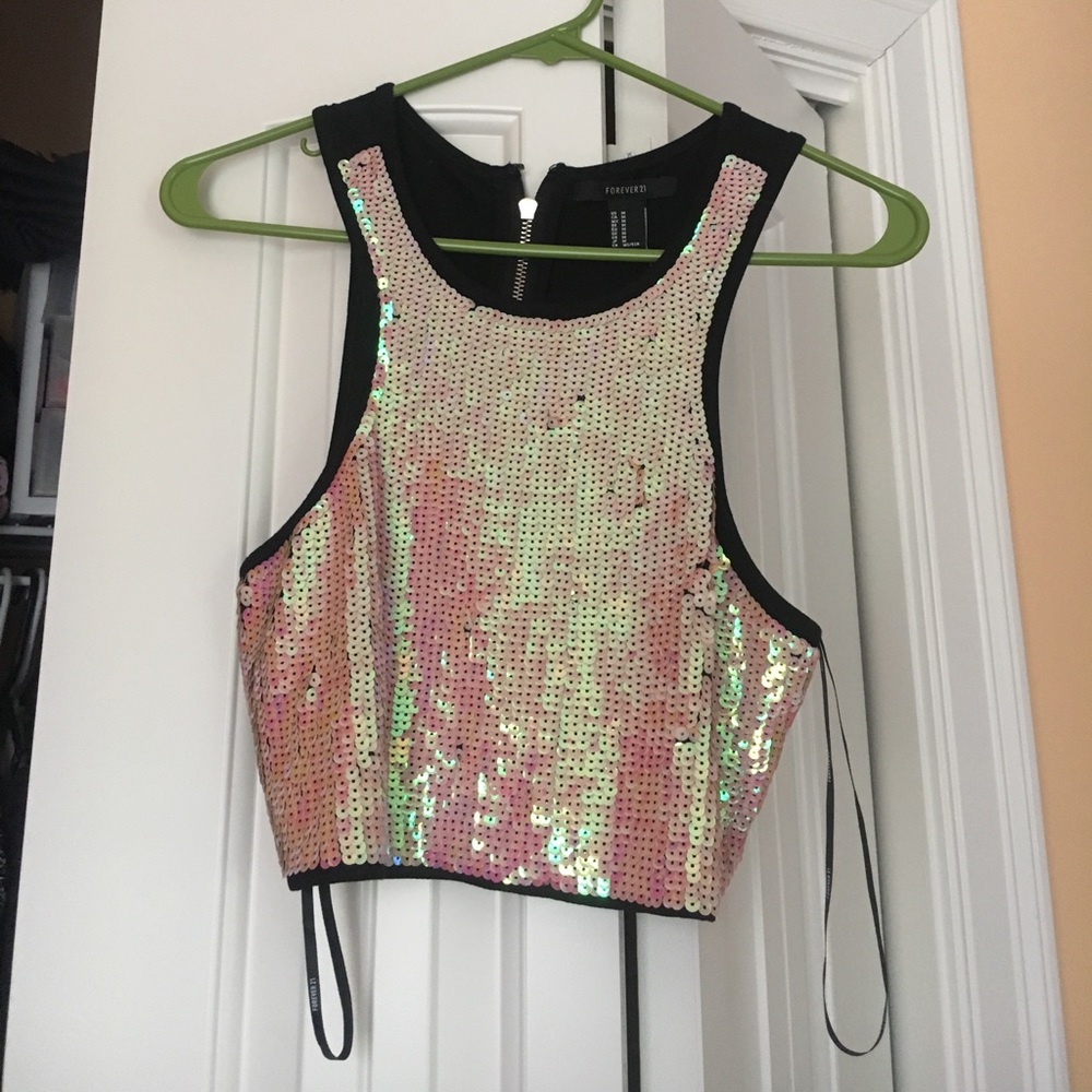 Sequin crop top