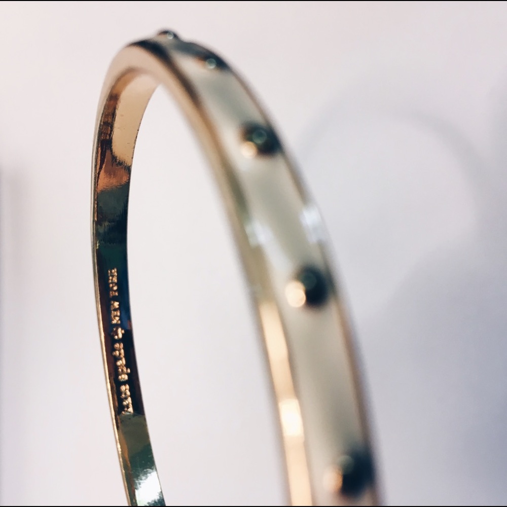 kate spade white/gold bangle bracelet EUC