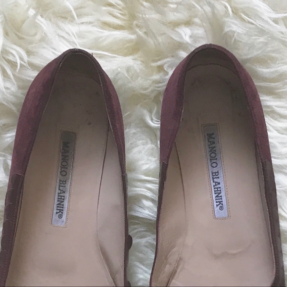 Manolo Blahnik | Suede pointed toe flats | 37.5 - Picture 3 of 4