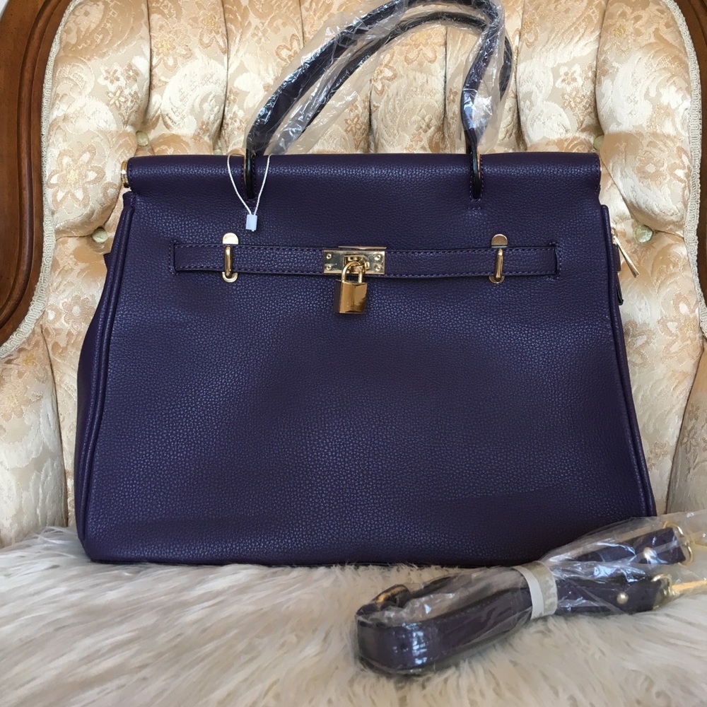 BRAND NEW Eggplant Faux Leather Bag By Sociology