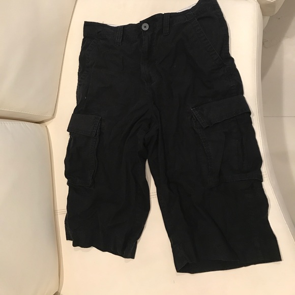 Black Cargo Shorts - Picture 1 of 2
