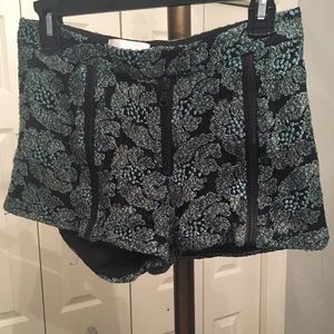 Alexis green and black lace shorts w/ exposed zip