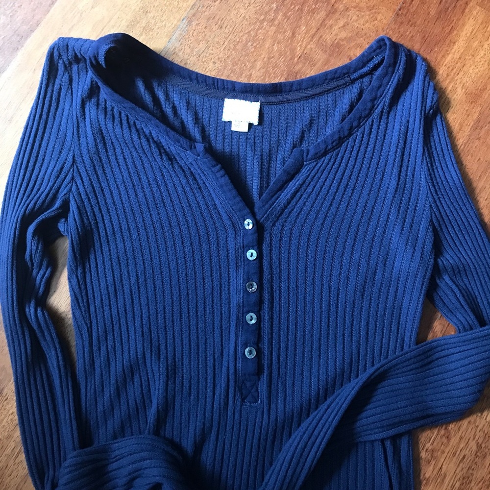 Navy ribbed Henley