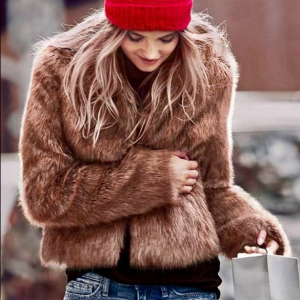 Faux Fur Coat by Abercrombie XS