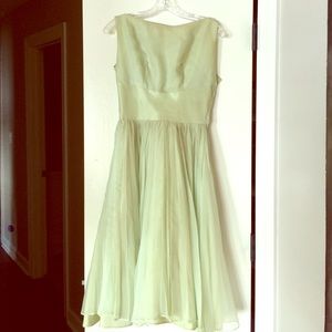 Vintage 50's Pleated Party Dress Mint Green