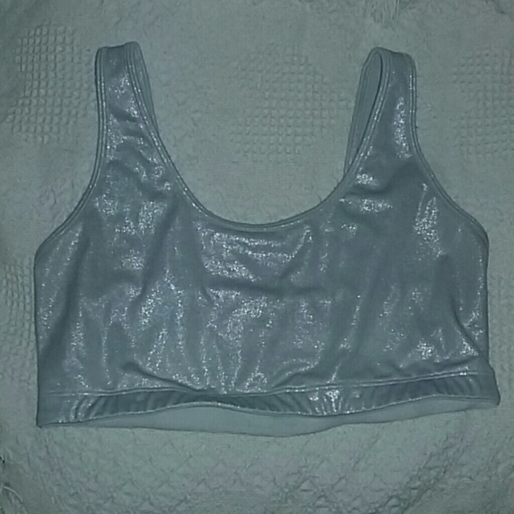 Silver Glitter Victoria's Secret Sports Bra