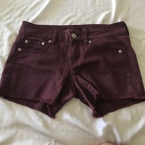 Burgundy American eagle shorts