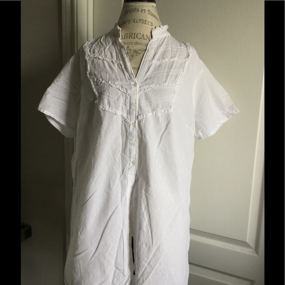 white cotton top XL US 18 shirt