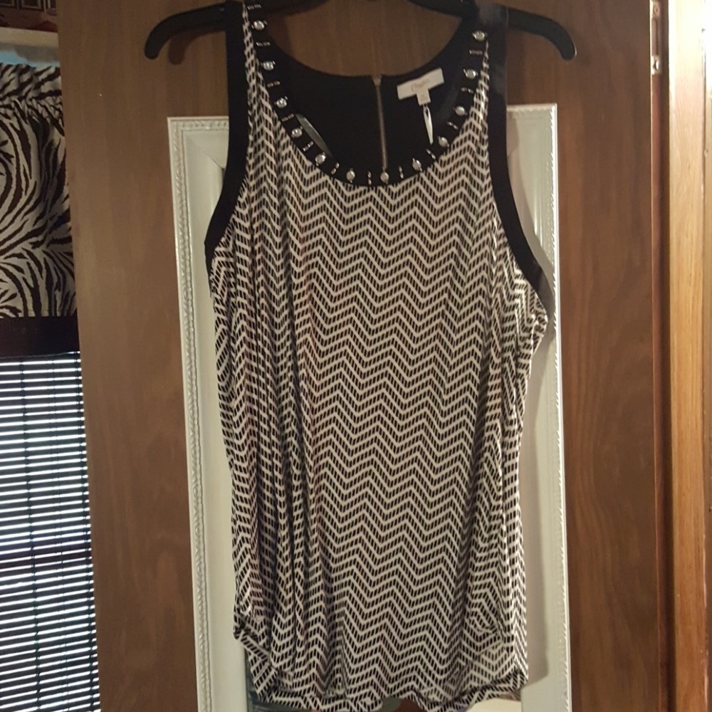 Black and white blouse