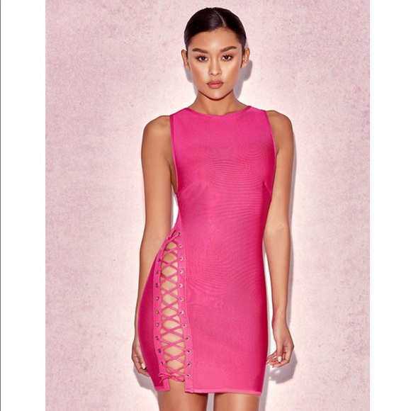 house of cb Dresses & Skirts - Hot pink side slit dress