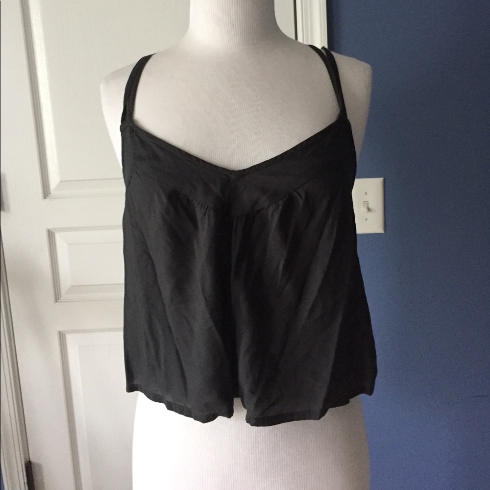 Sheer black racer back Hollister crop top