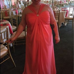 Coral Christina Wu Bridesmaid Dress 22453