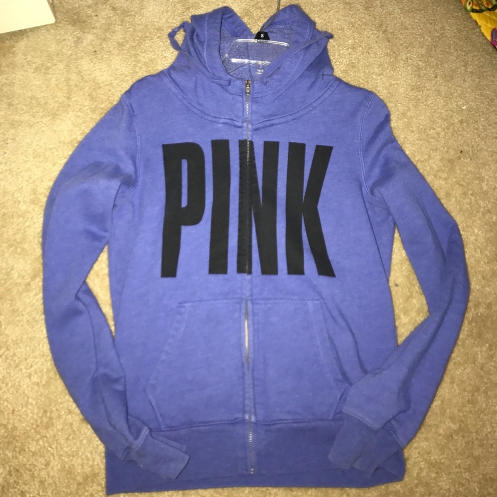 PINK Zip up hoodie purply-blue color