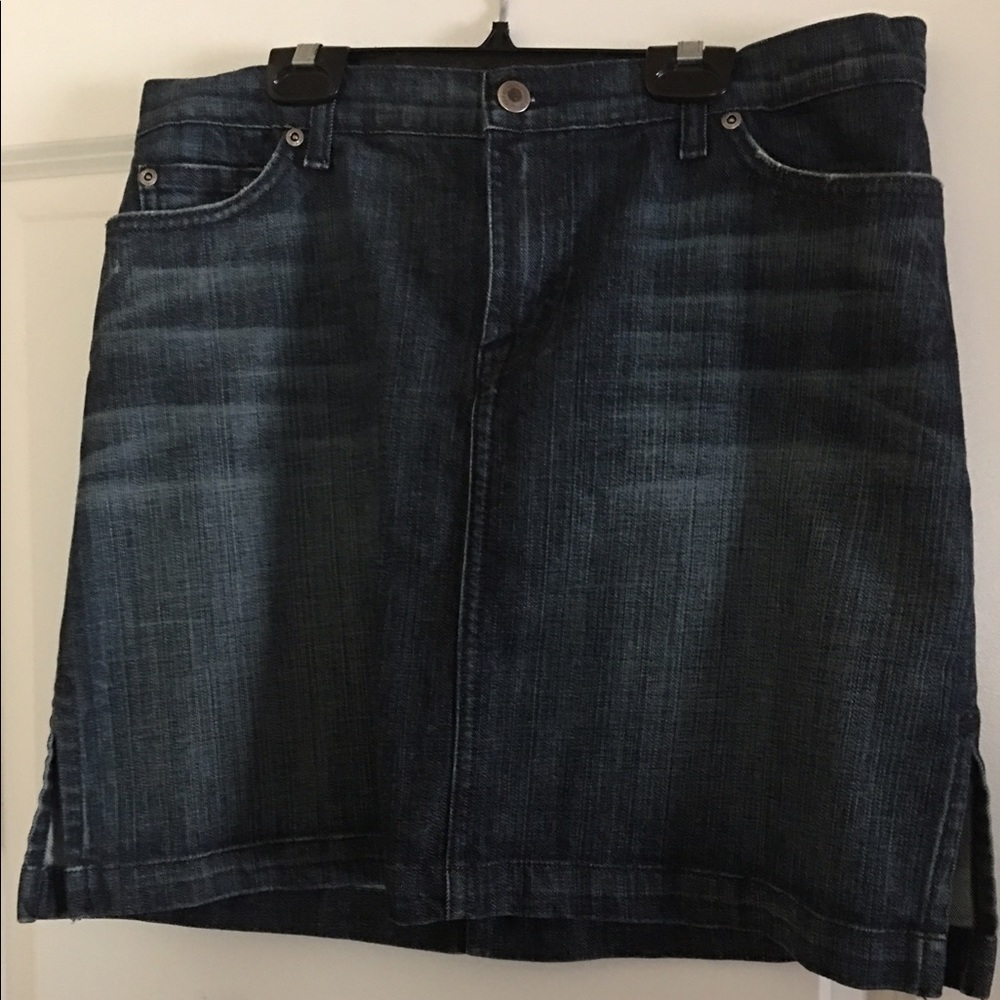David Kahn Slit Side Denim/Jean Skirt