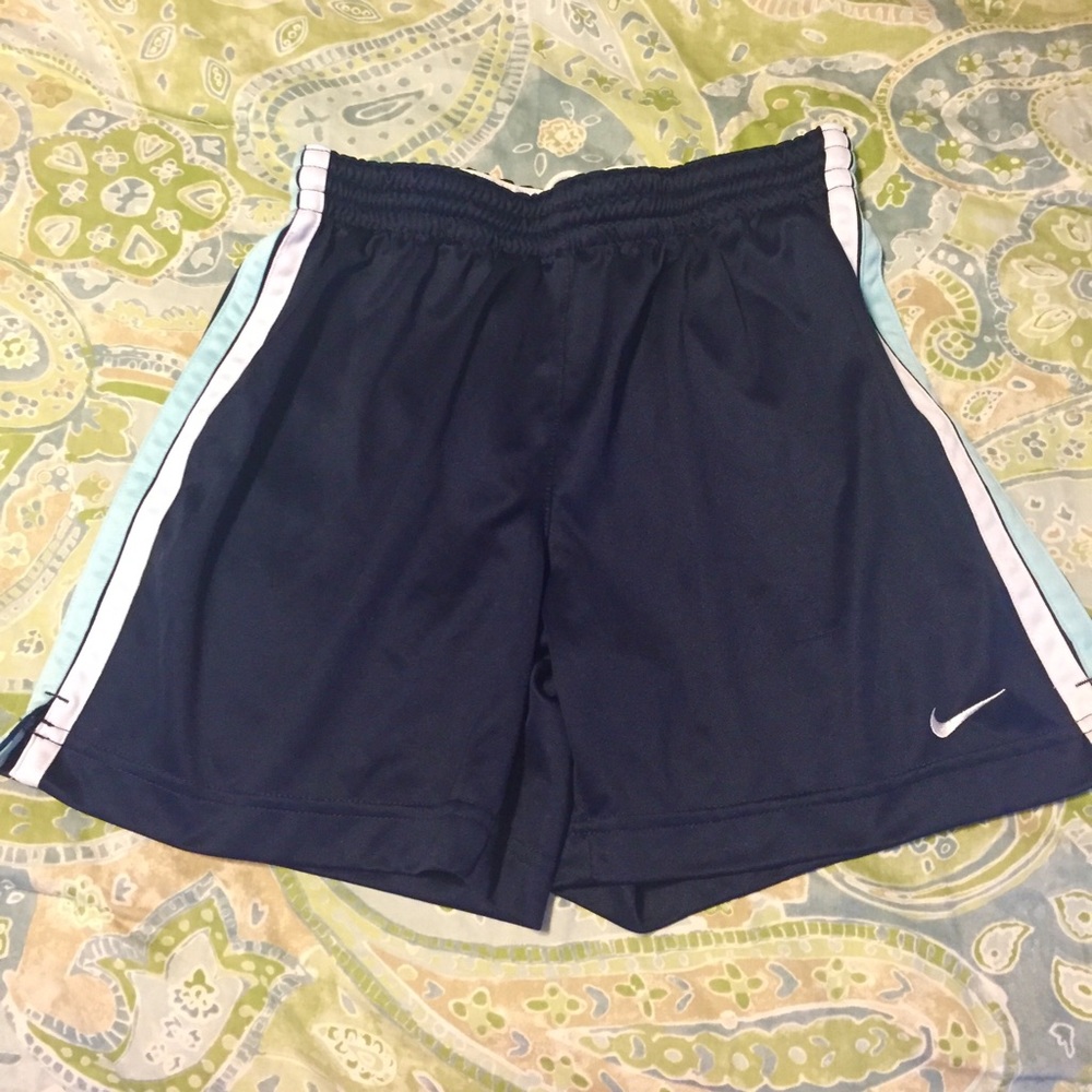 Nike | Navy Blue Athletic Basketball Shorts Stripe