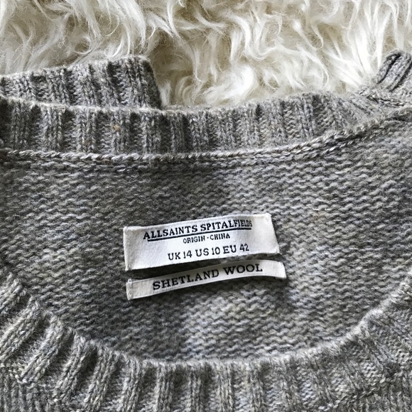 ❌SOLD❌ All Saints | Oatmeal split collar sweater - Picture 5 of 6