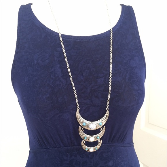 🍁NWOT Free People navy dress lace detail - Picture 3 of 5