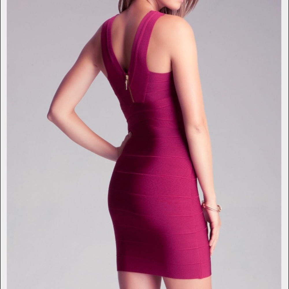 ⚡️Bebe Imperial Nights Double V-Neck Bandage Dress