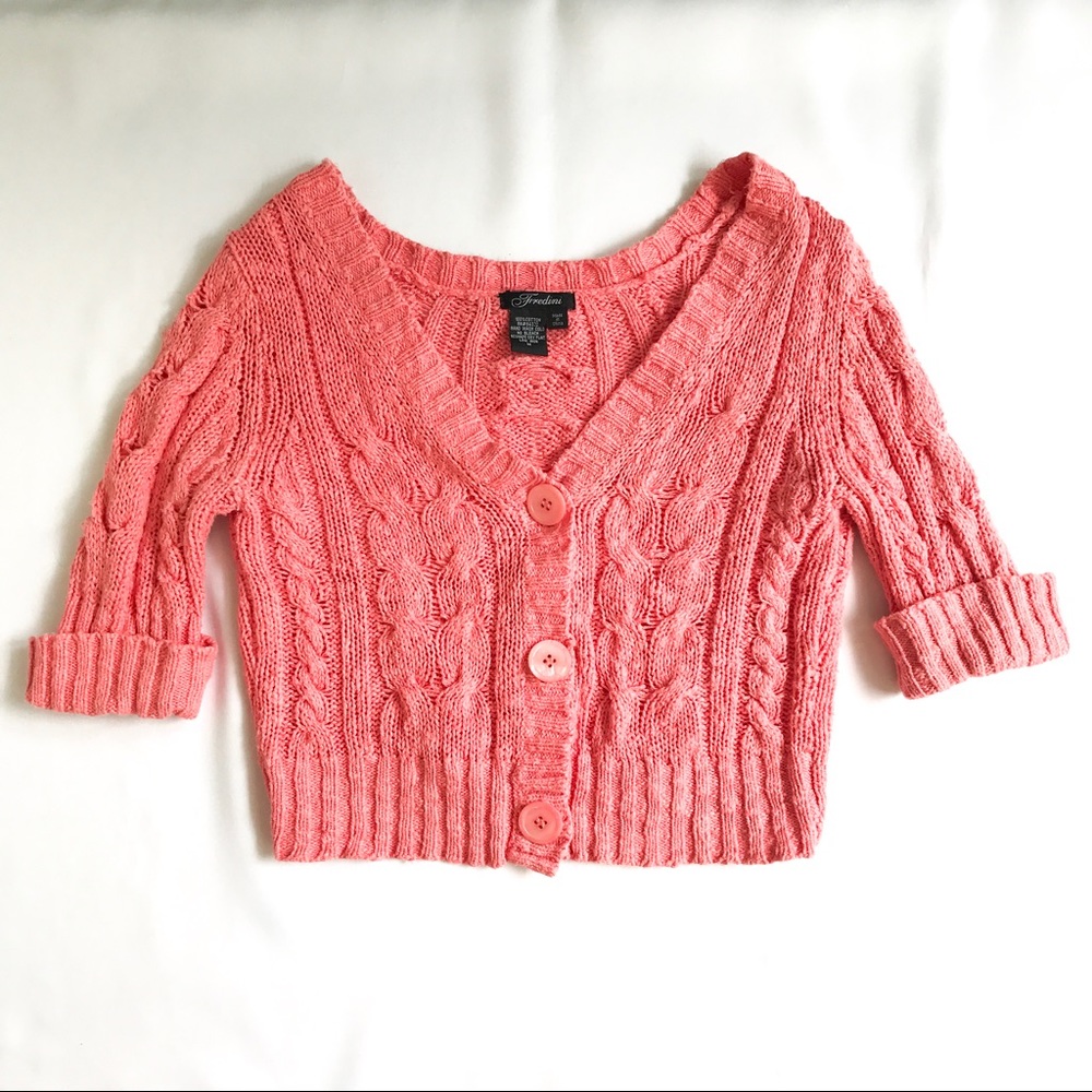 Coral cardigan sweater