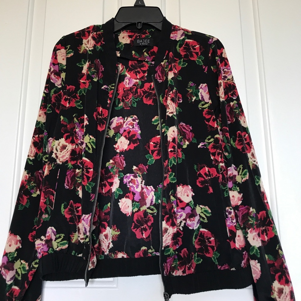Bajee by beecool floral bomber jacket