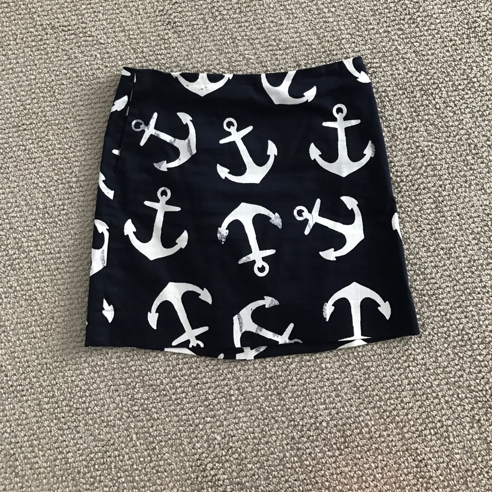 J. Crew Navy Anchor Skirt