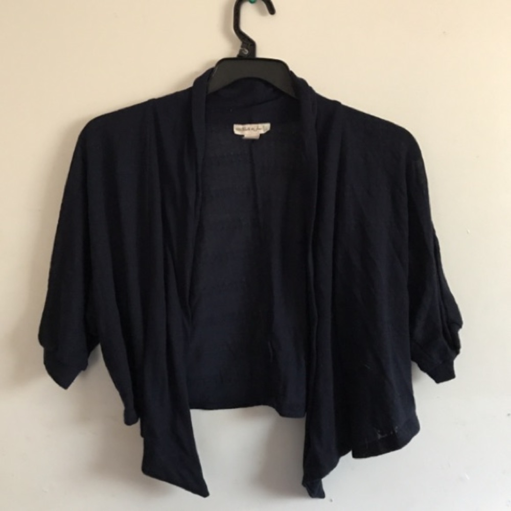 Navy Blue Short Sleeve Sweater