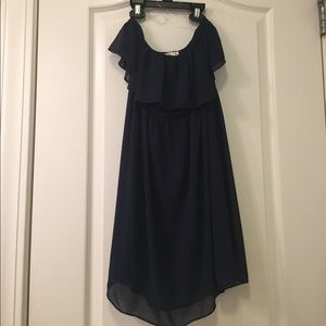 Strapless navy dress