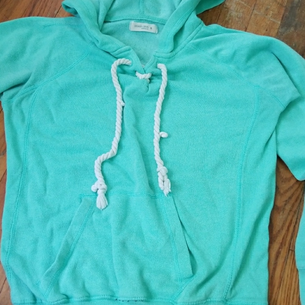 Mint colored pullover hoodie