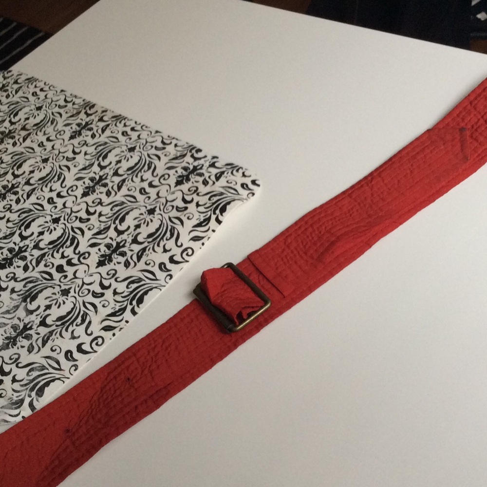 Red Burberry Brit belt