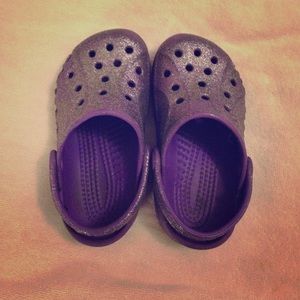 Toddler Purple Sparkle Crocs
