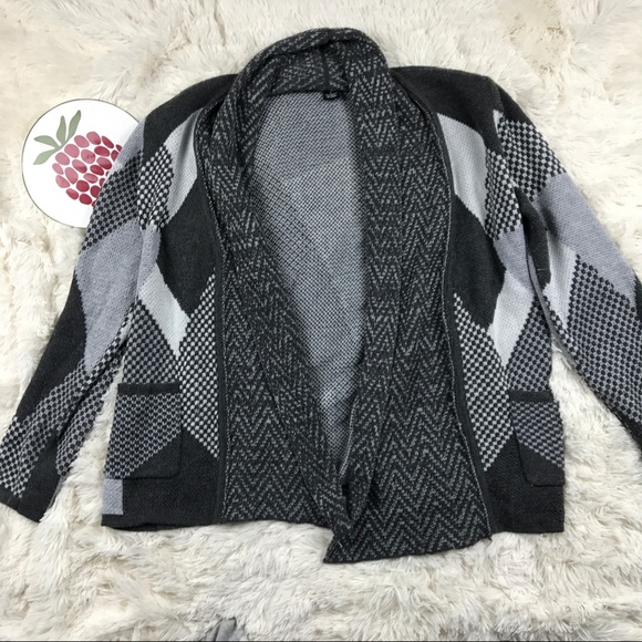 Peck & Peck Sweaters - Peck And Peck Herringbone Patch Cardigan Size L