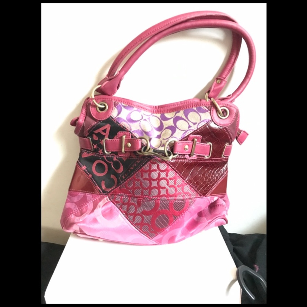 Pink Coach Patchwork Purse