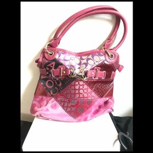 Pink Coach Patchwork Purse