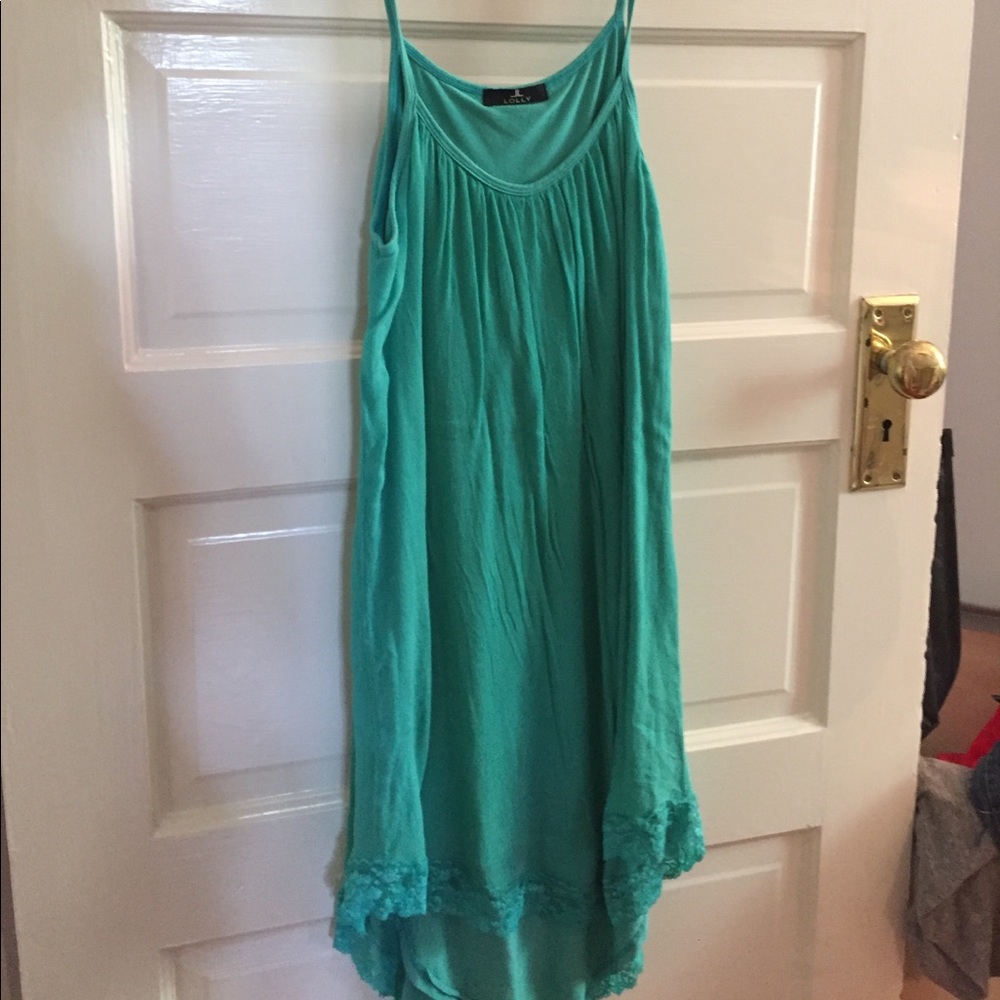 Aqua colored dress/cover-up. Never worn!