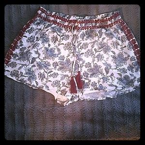 Floral print paisley shorts