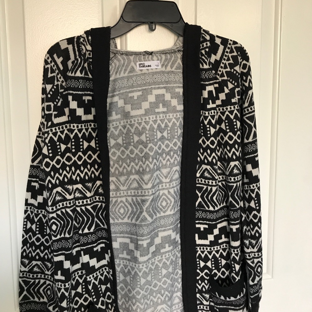 Epic threads girls tribal print cardigan with hood
