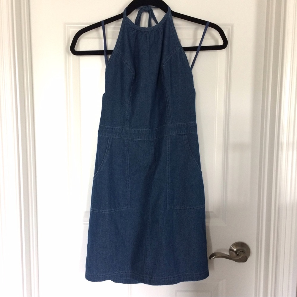 Halter jean dress
