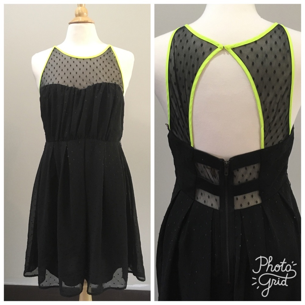 Black Neon Green Dress