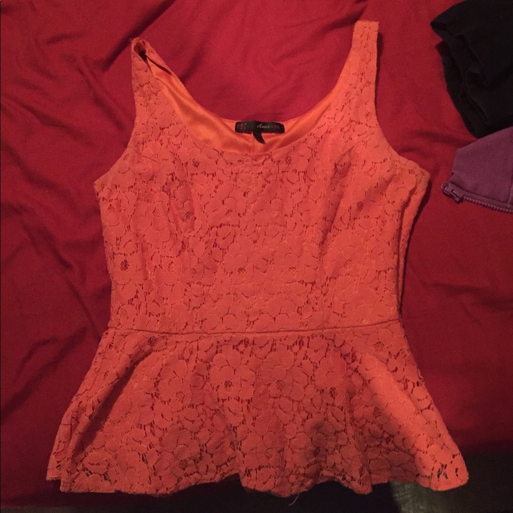 Coral lace top