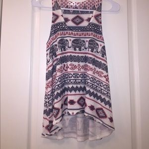 Tribal print elephant tank top