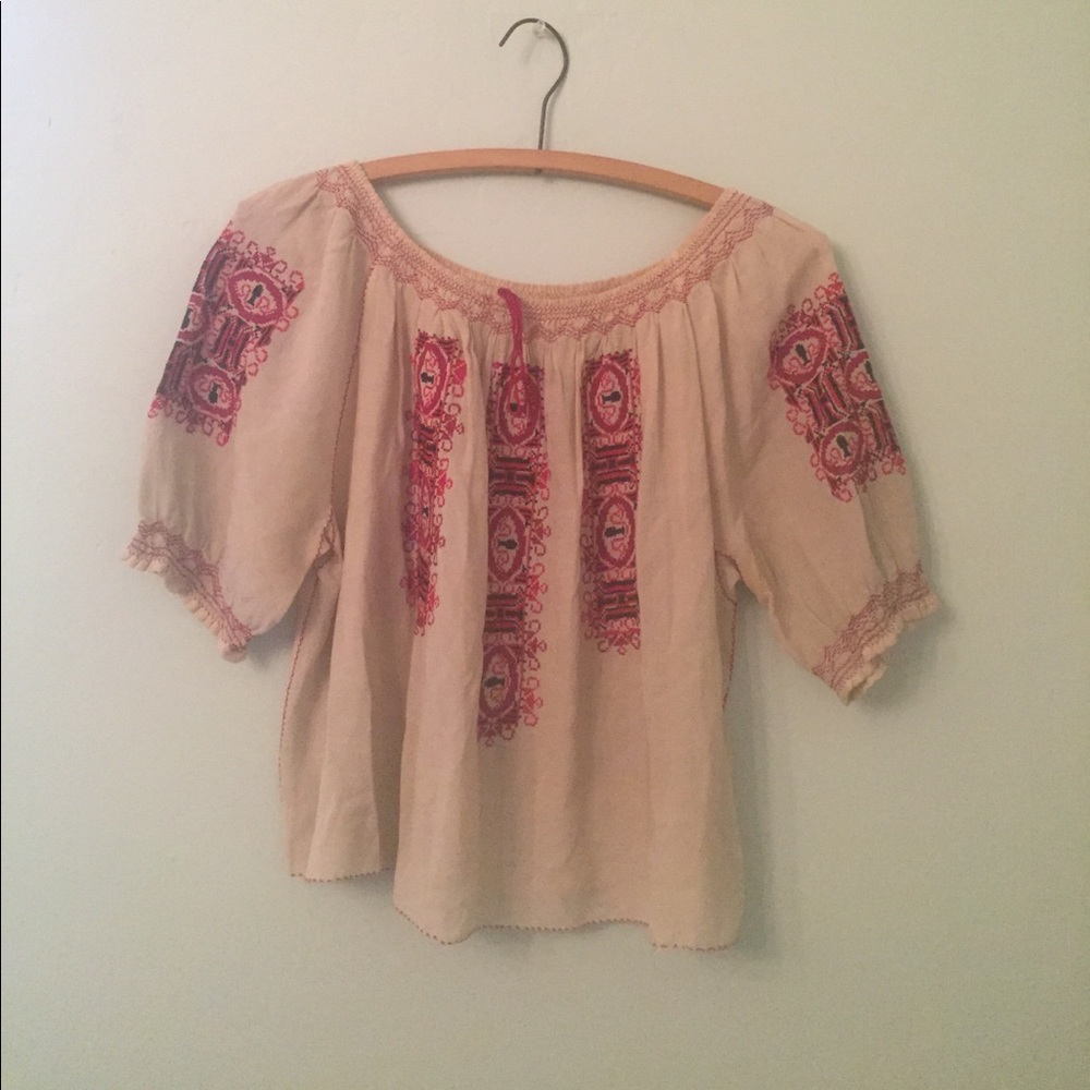 Vintage Embroidered Gauze Blouse