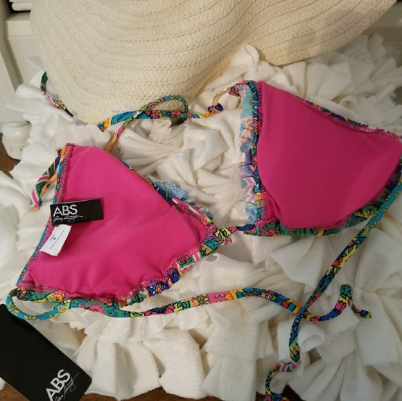 ABS Allen Schwartz bikini top sz 6 nwt - Picture 2 of 6