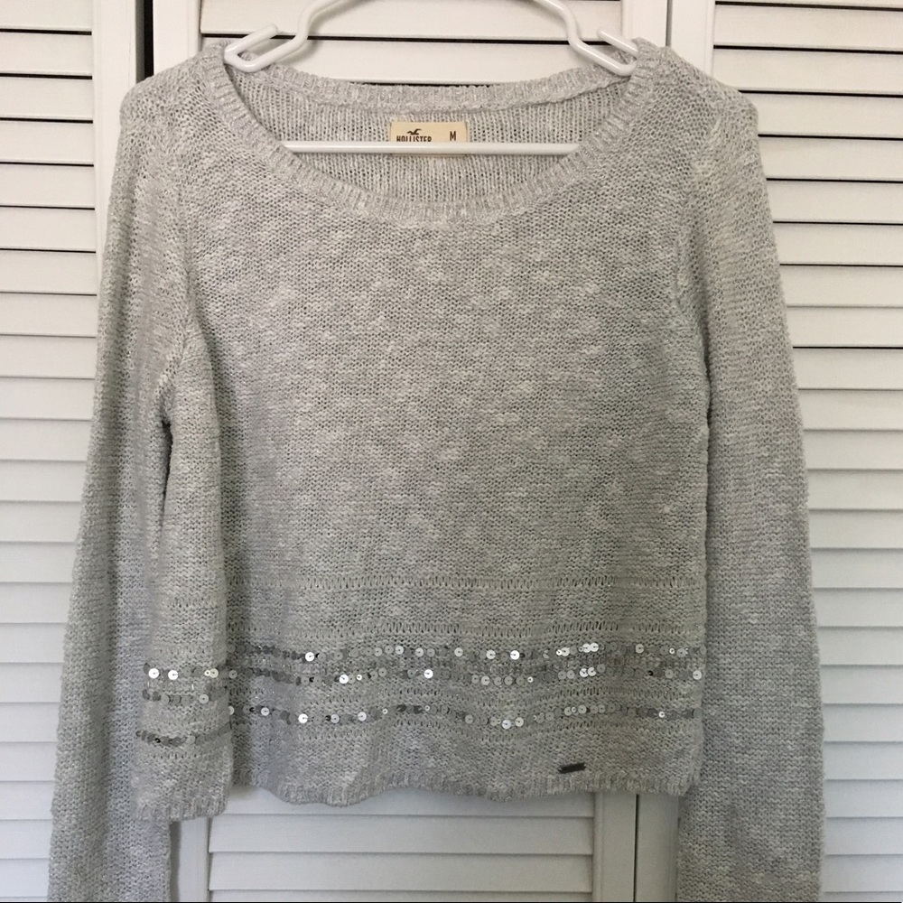 gray hollister sweater